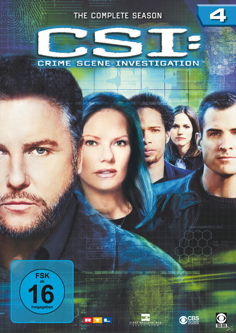 CSI DVD-Cover. Fünf Personen, darunter zwei mit ernsten Ausdrücken, blicken den Betrachter an.