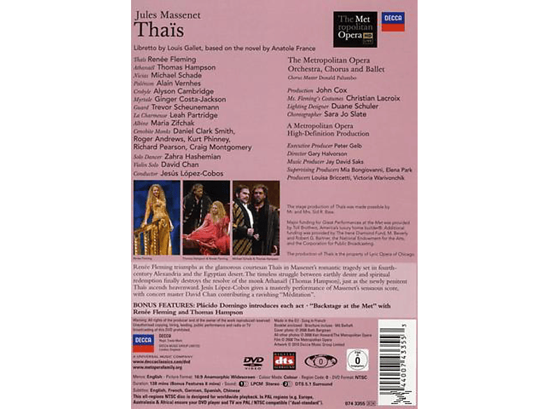 Renée Fleming, Hampson, Orchestra, Opera Chorus (DVD) - Thais Ballet Thomas - & Massenet: Metropolitan