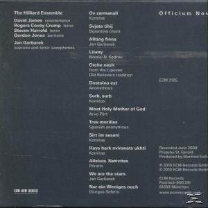 GARBAREK / HILLIARD ENSEMBLE, Garbarek,Jan/Hilliard Ensemble,The - OFFICIUM NOVUM  - (CD)