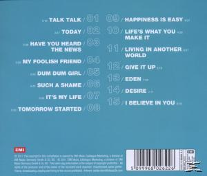 Albumcover mit Titelliste auf hellblauem Hintergrund. Weißer Text und Barcode unten.