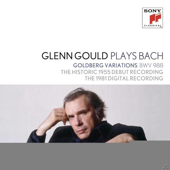 Albumcover von Glenn Gould Plays Bach, mit Porträt von Glenn Gould.