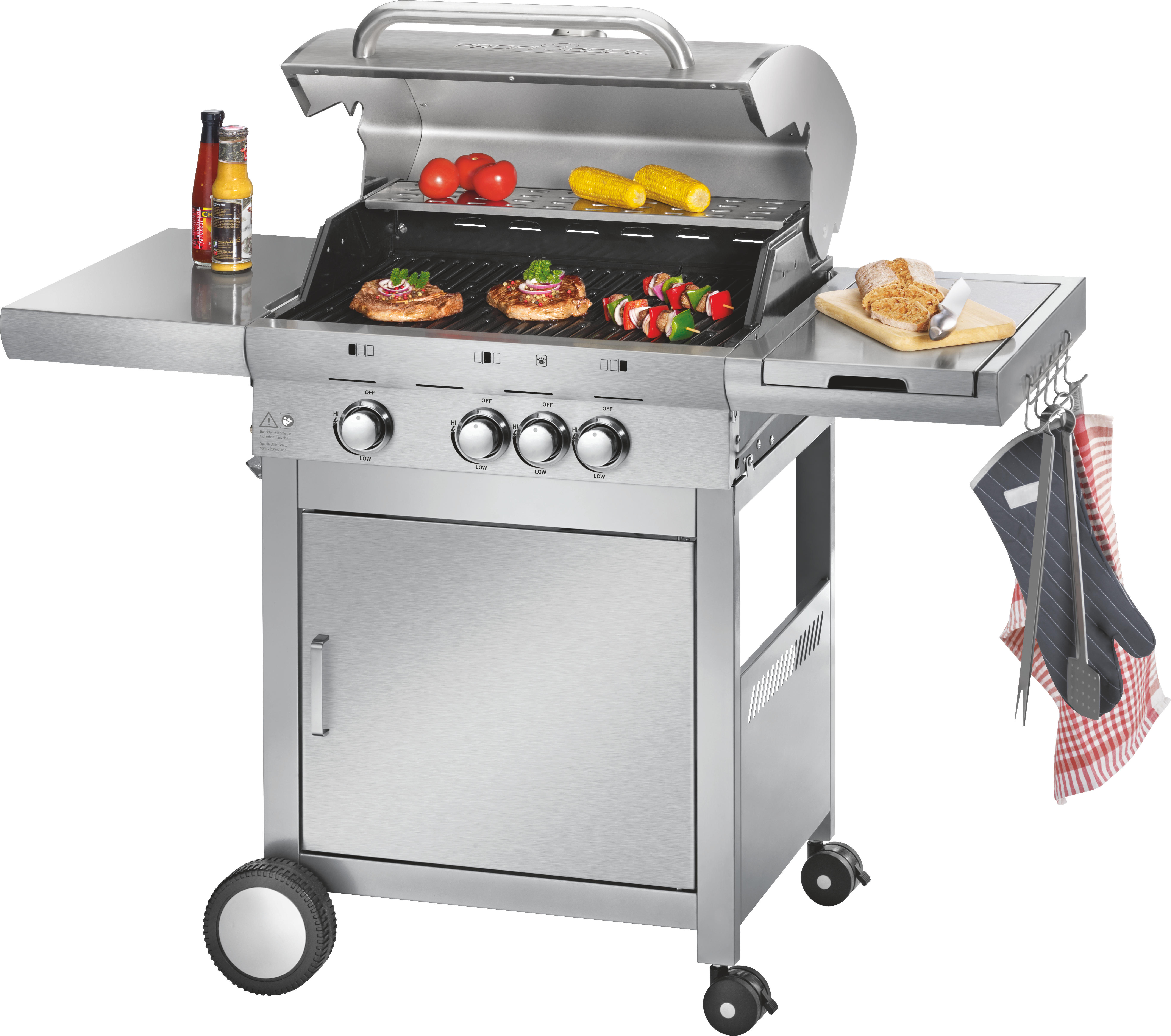 PROFICOOK PC-GG 1058 Gasgrill, Inox (12,6 kW)