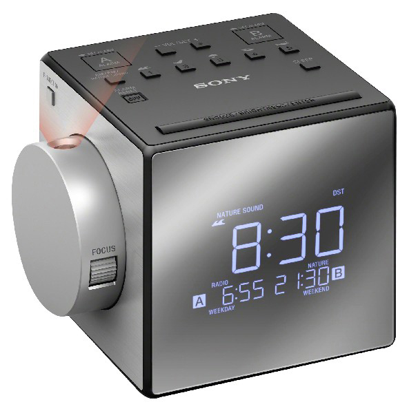 Despertador Sony Lcfc1pj usb 100mw fmam dual reloj icfc1pj con proyector hora icfc1pj.ced plata digital batería alarma doble snooze tiempo modelo la amfm