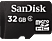 SANDISK MicroSDHC kártya 32GB Class4 + Adapter (108097) (SDSDQB-032G-B35)