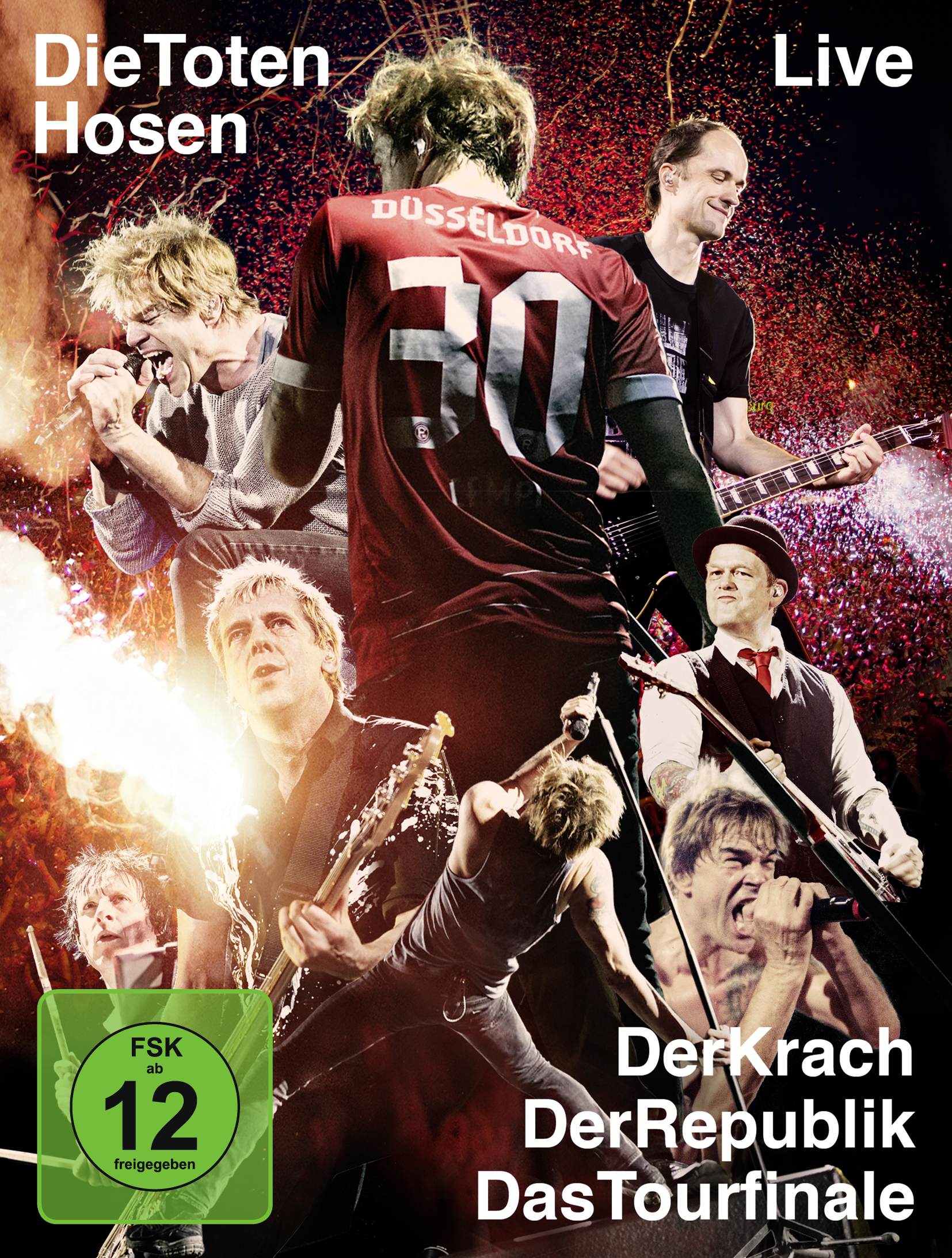 Live-Konzert-DVD-Cover mit mehreren Bandmitgliedern. Titel: Die Toten Hosen.