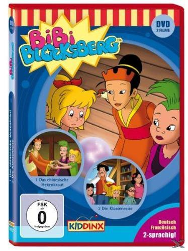 DVD-Cover für 'Bibi Blocksberg'. Zeichentrickfiguren in einer bunten Szene. Der Titel ist auf Deutsch.