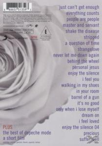 Rückseite eines Depeche Mode CD-Covers mit Songtiteln und einem Rosenbild.
