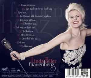Rückseite einer CD mit einer blonden Frau und der Titelliste eines Musikalbums.