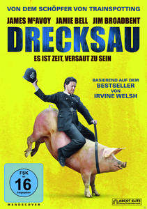 DVD-Cover von Drecksau mit einem Schauspieler, der auf einem Schwein reitet.