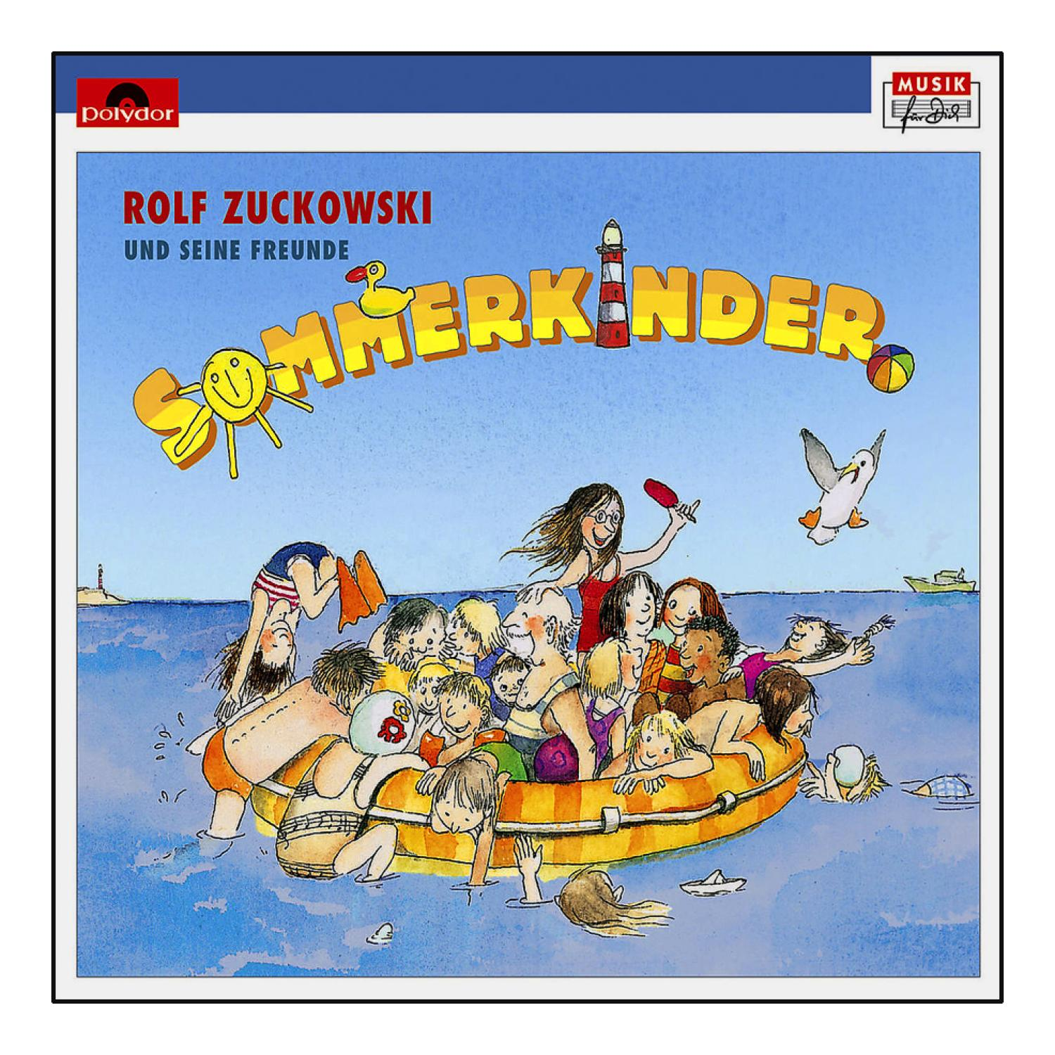 Albumcover von Rolf Zuckowski und seinen Freunden in einem Boot.