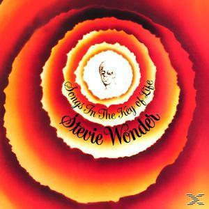 Albumcover für 'Songs in the Key of Life' von Stevie Wonder, mit Spiraldesign.