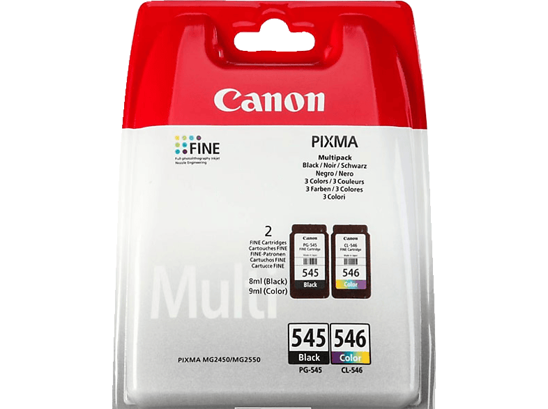 CANON PG-545/CL-546 Zwart - Cyan - Magenta - Geel (8287B006)