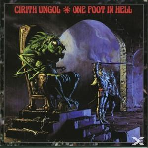 Fantasy-Albumcover. Ein Monster sitzt auf einem Thron. Ein Ritter steht mit einem Schwert. Dunkler, bedrohlicher Hintergrund.