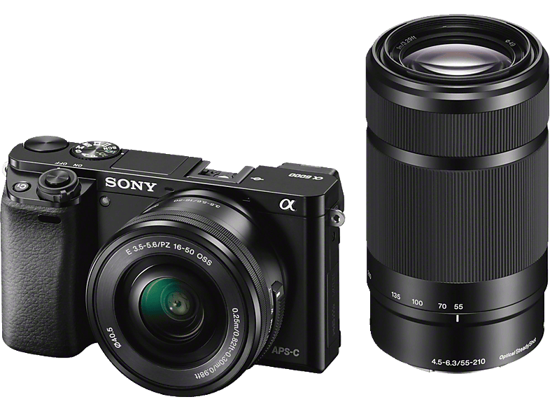 SONY Alpha 6000 (ILCE-6000Y) Systemkamera mit Objektiv 16-50 mm, 55-210