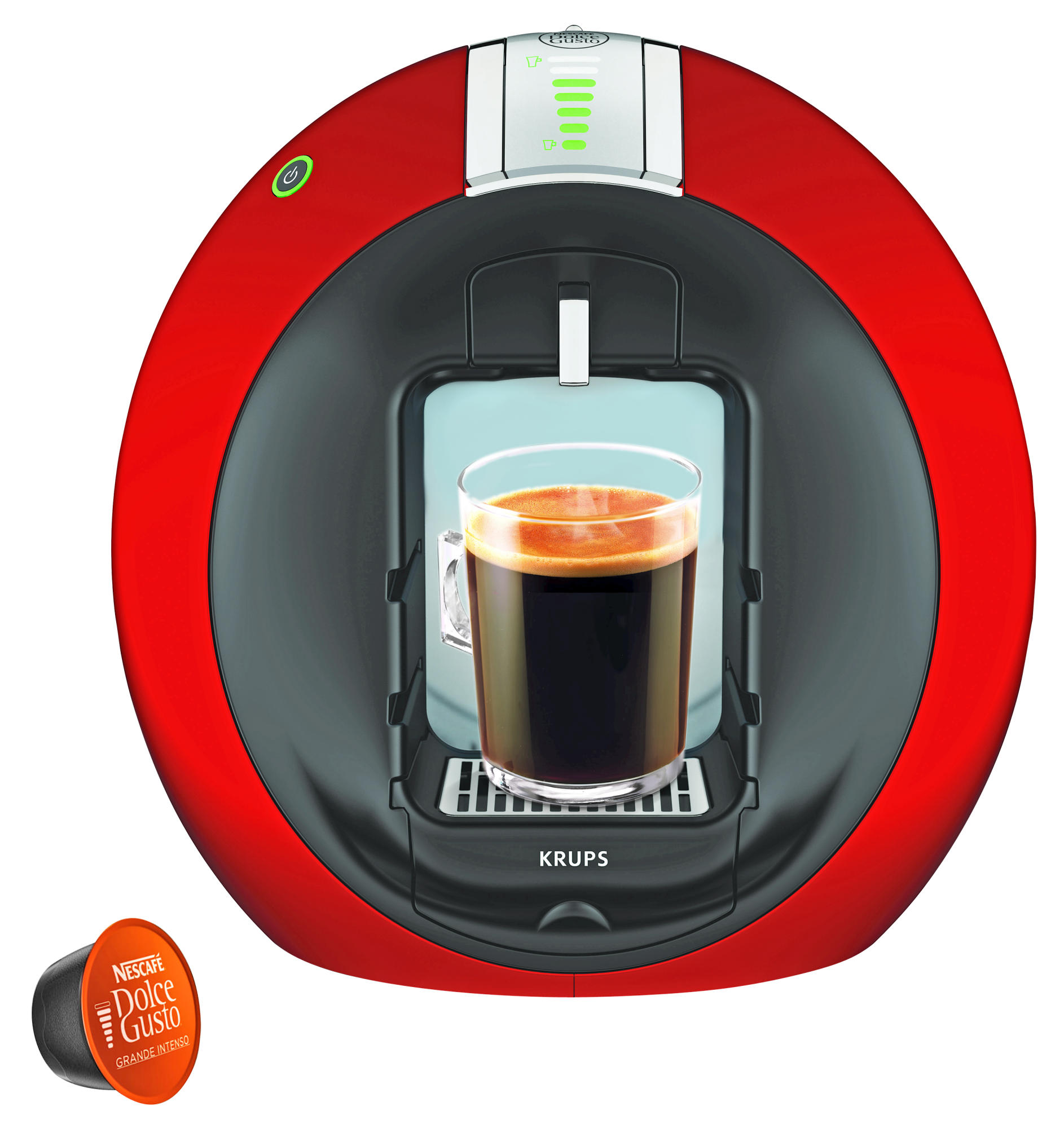 Cafetera de cápsulas - Nescafé Dolce Gusto Krups KP5105 CIRCOLO ROJA Presión de 15 bares,