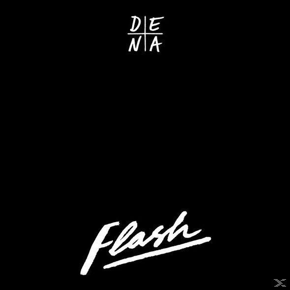 Albumcover für 'Flash' von Dena. Der Titel ist in weißer Schrift auf schwarzem Hintergrund geschrieben. Der Name des Künstlers steht darüber.