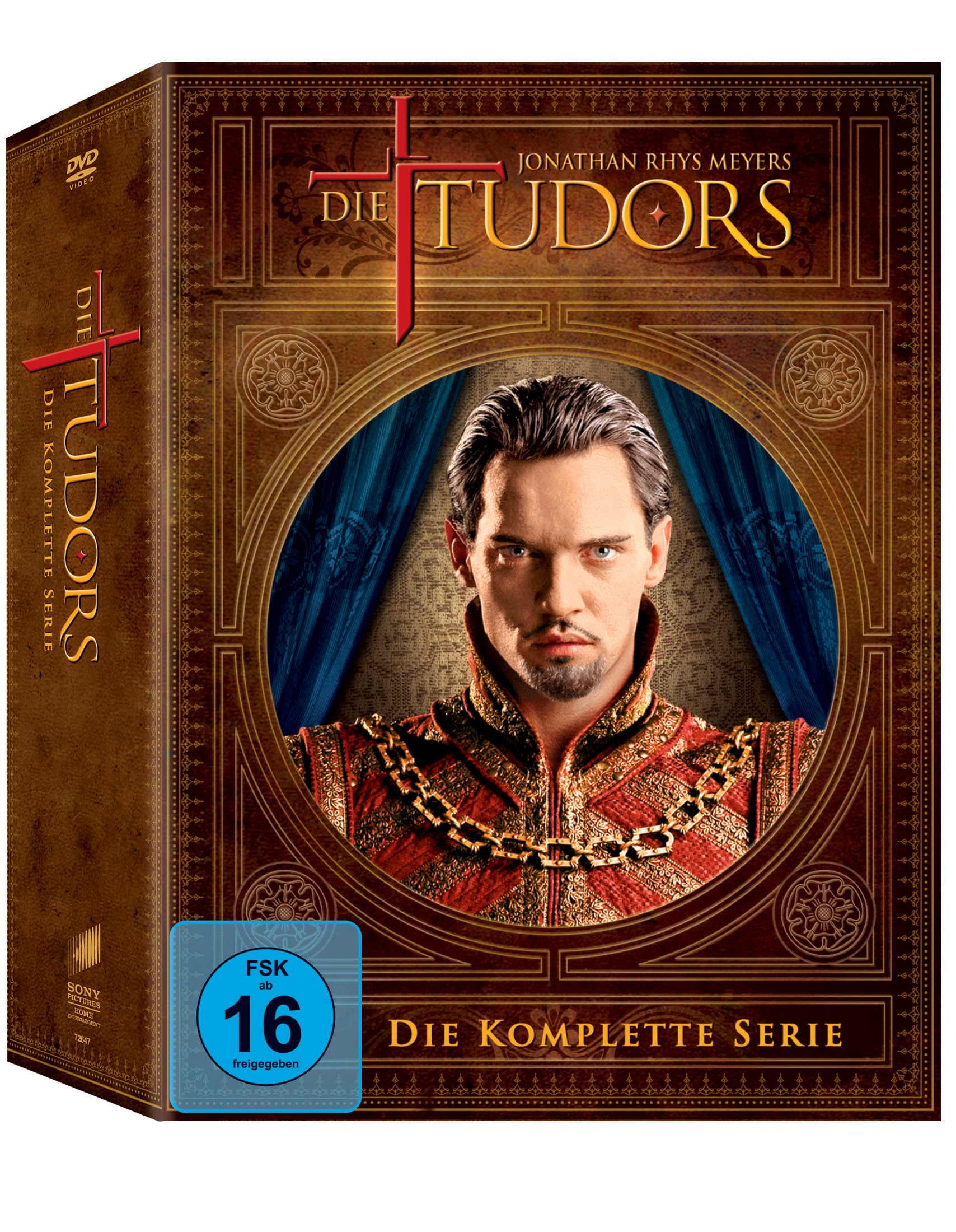 DVD-Box von Die Tudors mit Jonathan Rhys Meyers auf dem Cover.