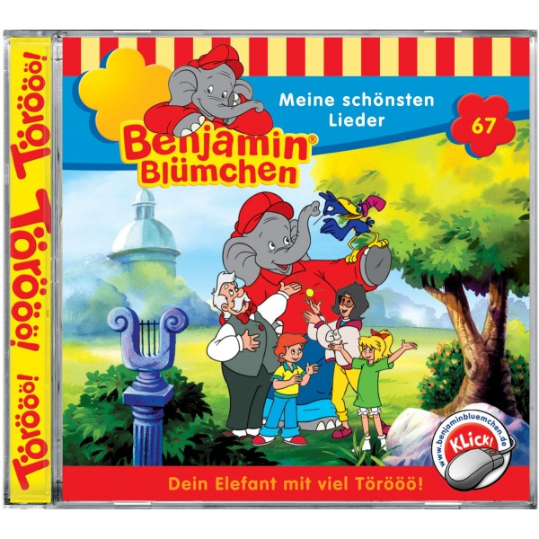 CD-Cover des Benjamin Blümchen-Cartoons mit Charakteren.