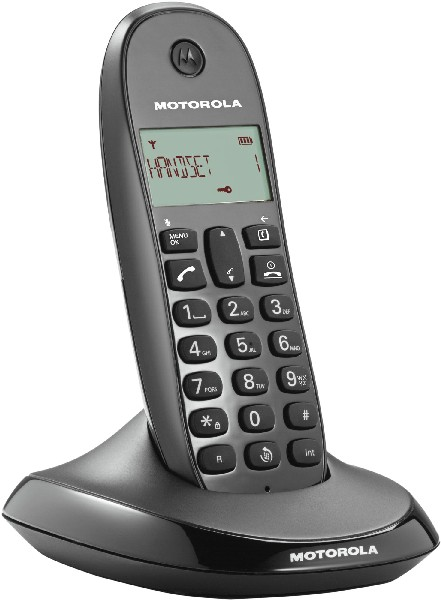 Teléfono - Motorola C1001, manos libres, timbre polifonico, negro