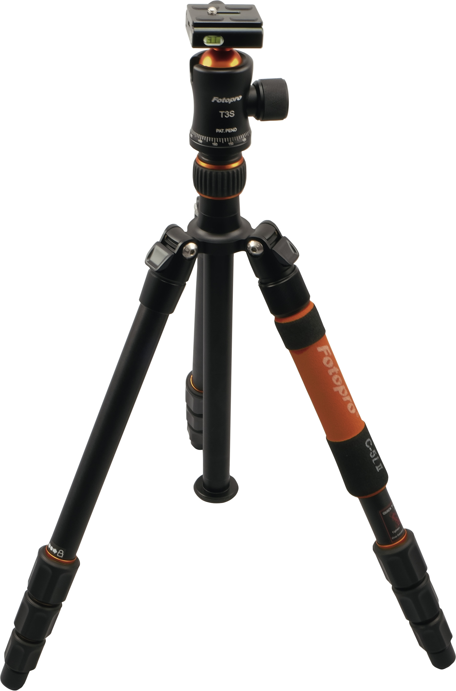ROLLEI 22506 Fotopro C5I II+T3S Dreibein Stativ, Orange, Höhe offen bis 1593 mm