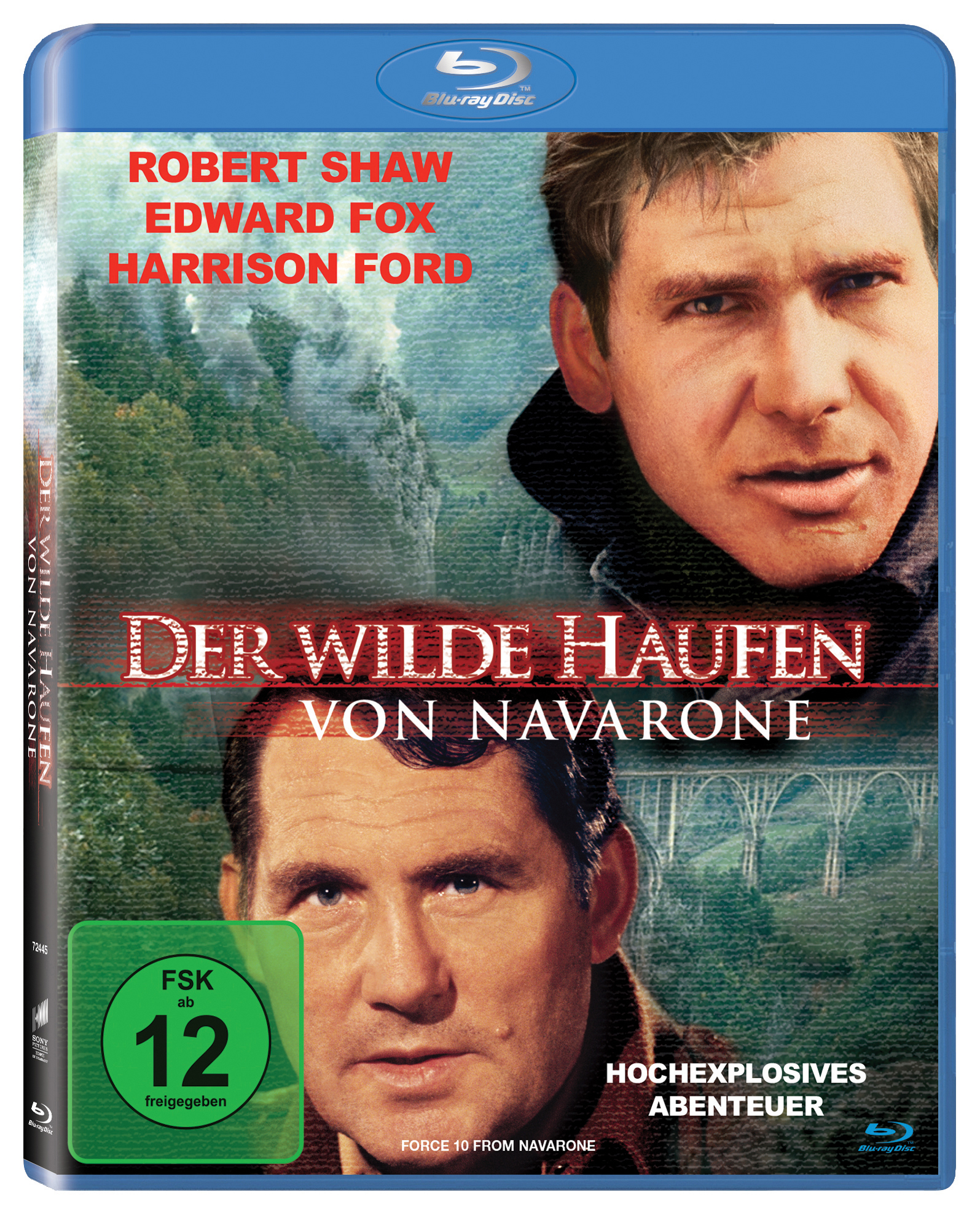 Filmcover. Harrison Ford, Robert Shaw, Edward Fox. Text: Der Wilde Haufen von Navarone.