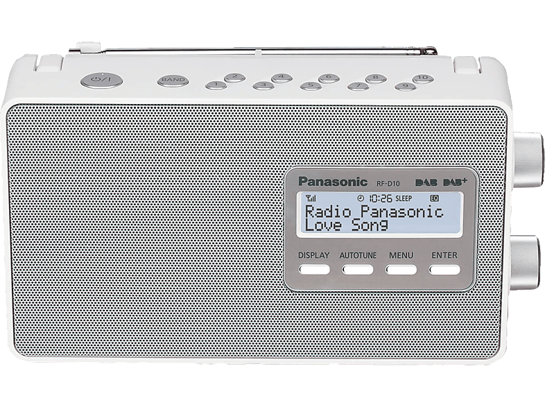 PANASONIC RF-D10 EG-W DAB+ Radio, DAB+ Tuner/ Analog Tuner, DAB, Weiß