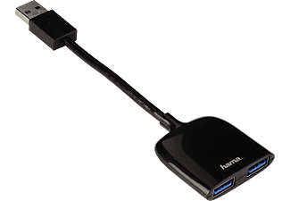 HAMA hama USB-3.0-Hub 1:2 "Mobil" -  (Nero)