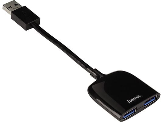 HAMA Hub USB 3 Mobil 2 ports - Hub USB (Noir)