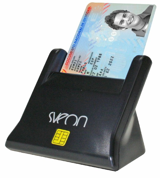 Lector De Tarjetas dni sveon sct022 externo led usb base smart cards color negro con