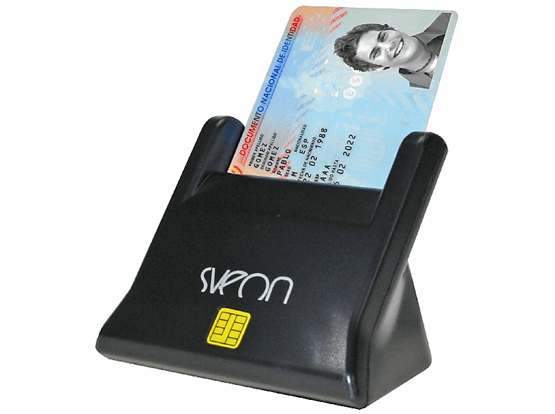 Lector DNI electrónico  Sveon SCT022, LED, USB, base, Smart Cards, color  negro