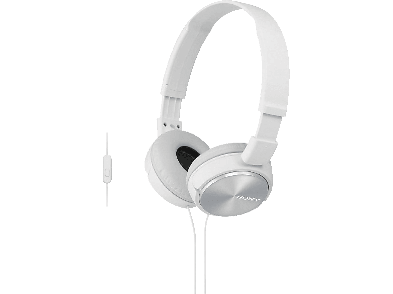 Weiß SONY Headsetfunktion, Over-ear Kopfhörer MDR-ZX310AP mit