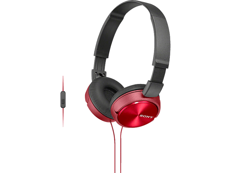 Kopfhörer Headsetfunktion, Rot mit SONY Over-ear MDR-ZX310AP