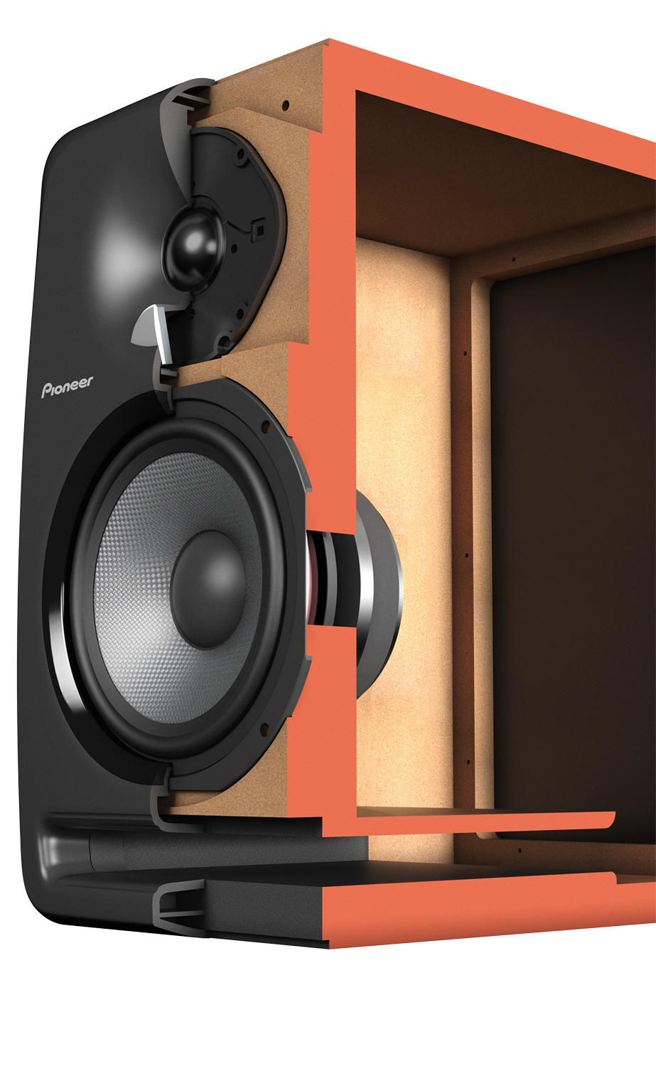 PIONEER DJ S-DJ50X 1 Stück Regallautsprecher, Schwarz