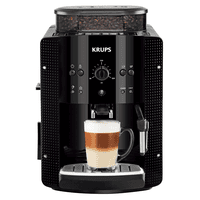 KRUPS KRUPS EA 8108 Arabica Picto Kaffeevollautomat (Schwarz, Verstellbares Metall-Kegelmahlwerk , 15 bar, Dampfdüse)