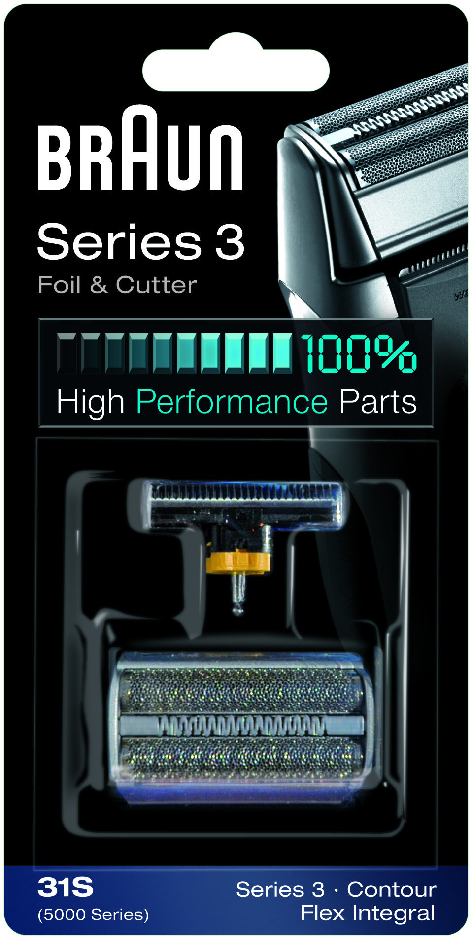 Braun Series 3 Folien- und Messerklingen-Packung. Enthält Rasierköpfe und Teile.