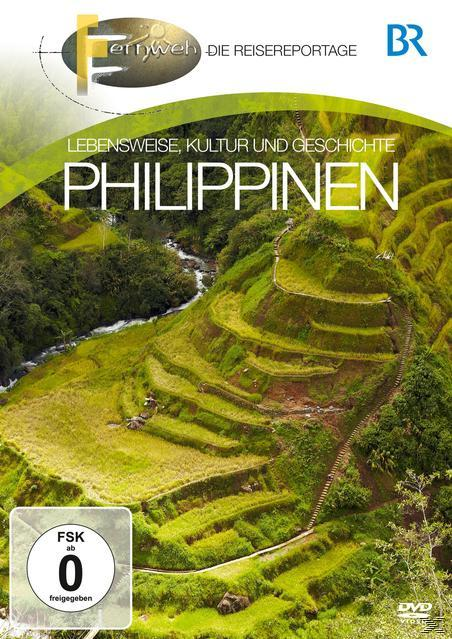 DVD-Cover, eine Landschaft mit Reisterrassen. Text: "PHILIPPINEN". Grün und gelb.