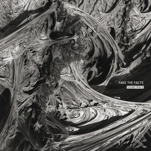 Abstrakte Schwarz-Weiß-Kunst mit dem Text 'FAKE THE FACTS' und 'SOUNDTRACK'. Wirbelnde, strukturierte Muster.