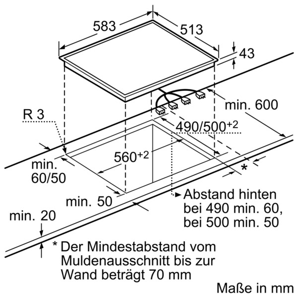 NEFF MR 1342 N - M13R42N2 Glaskeramikkochfeld (583 mm breit, 4 Kochzonen)