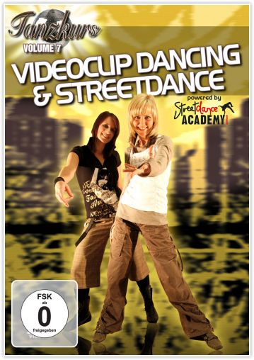 Zwei Frauen auf einem DVD-Cover für Tanz und Streetdance. Gelber und roter Text.