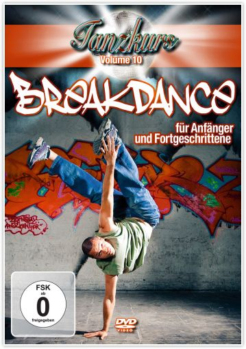 DVD-Cover. Ein Mann macht einen Breakdance-Move. Text: Breakdance.