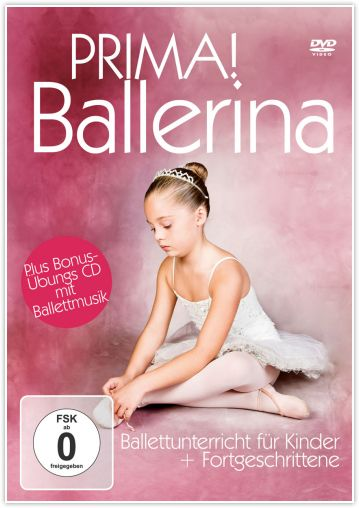 DVD-Cover mit junger Ballerina, die ihren Schuh bindet, plus Bonus-CD.