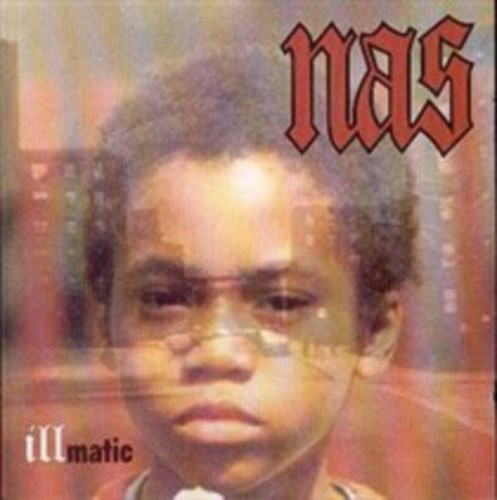 Album borító: Fiatal fiú arca városi háttérrel és az 'illmatic' szóval.