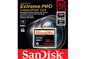 SANDISK Extreme PRO CompactFlash Speicherkarte 32 GB, 160 MB/s