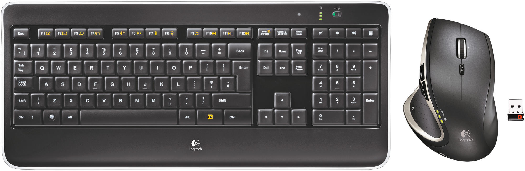 LOGITECH MX80, Tastatur & Maus Set, kabellos, Schwarz