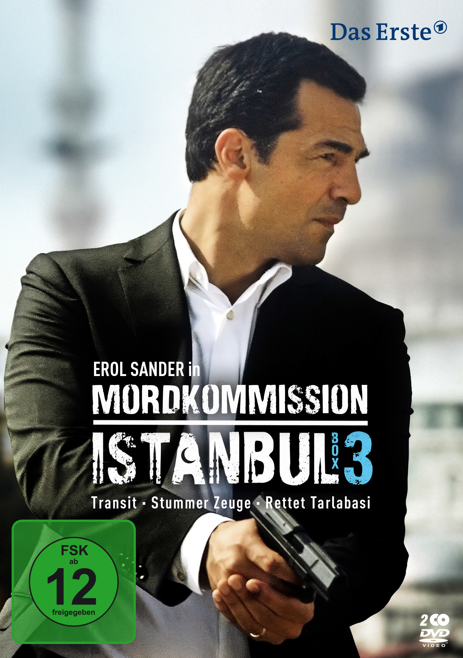 Filmplakat: Mann im Anzug mit Pistole. Titel 'Mordkommission Istanbul', dunkler Hintergrund.