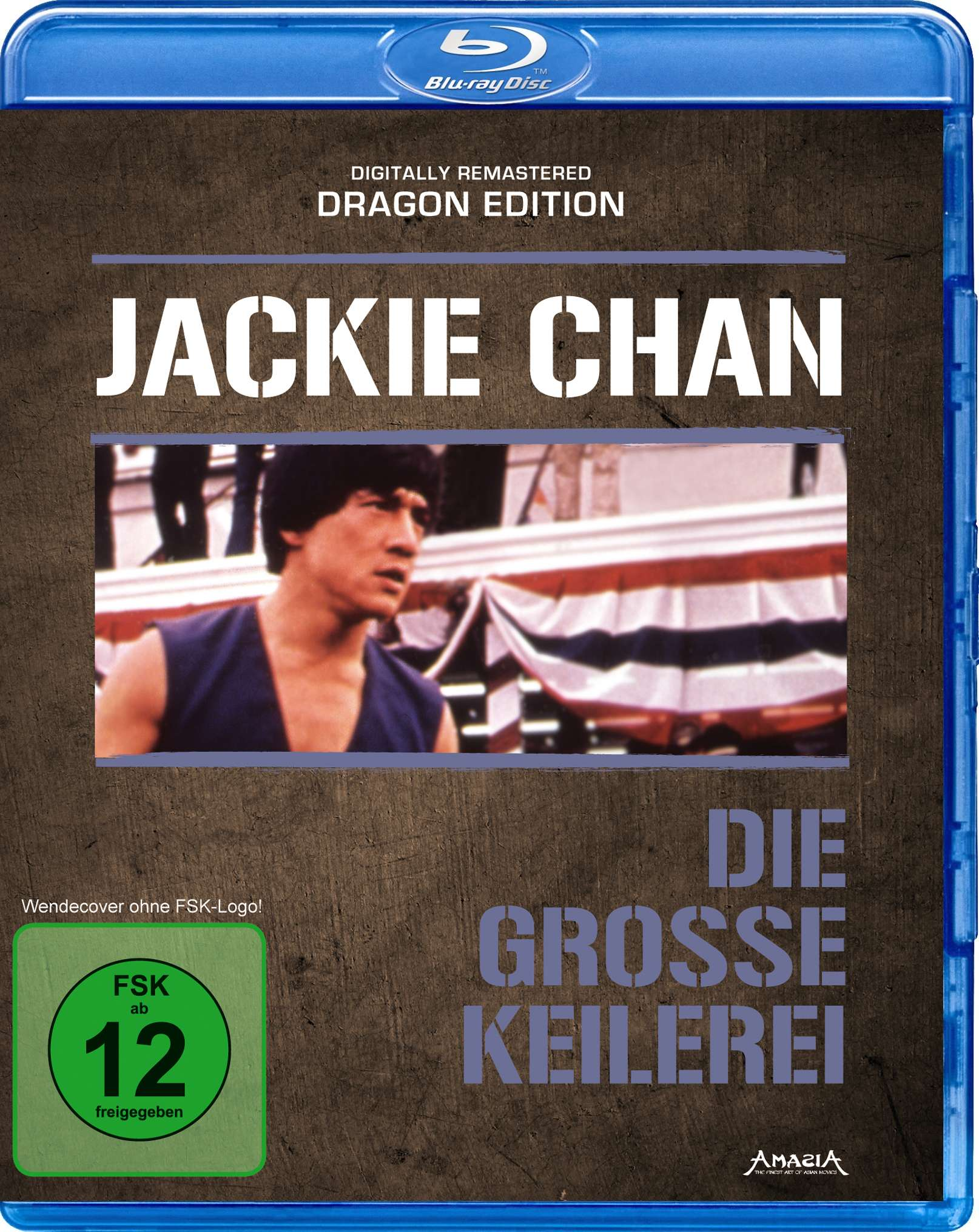 Blu-ray-Cover, Jackie Chan, Die Grosse Keilerei, mit Jackie Chans Bild in der Mitte.