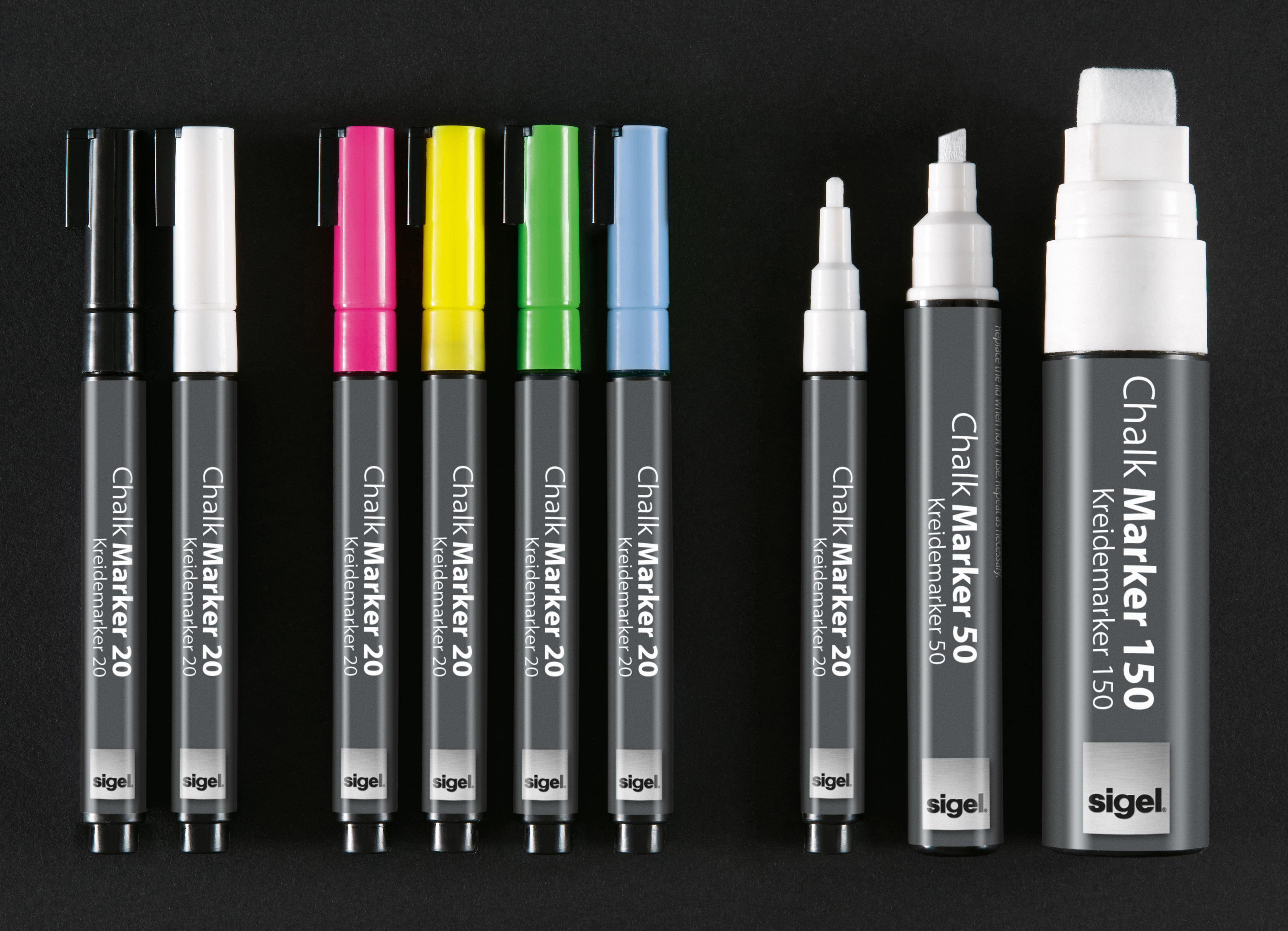 SIGEL GL 182 Kreidemarker 50 Pink, grün, gelb