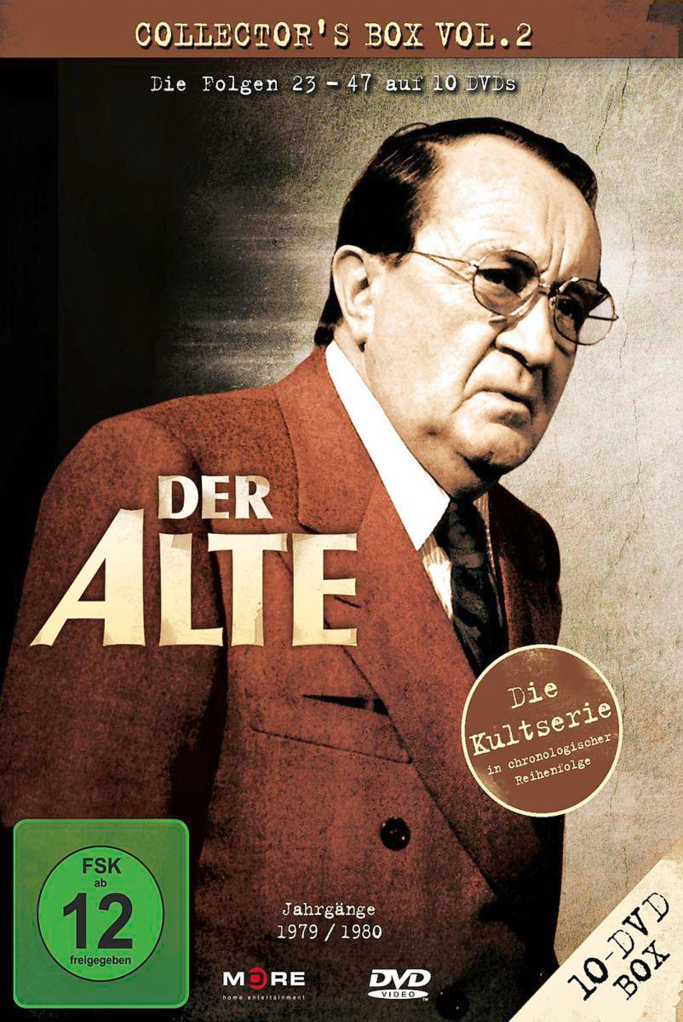 DVD-Boxset mit einem Mann im Anzug auf dem Cover. Der Titel lautet 'DER ALTE' mit Text darunter.