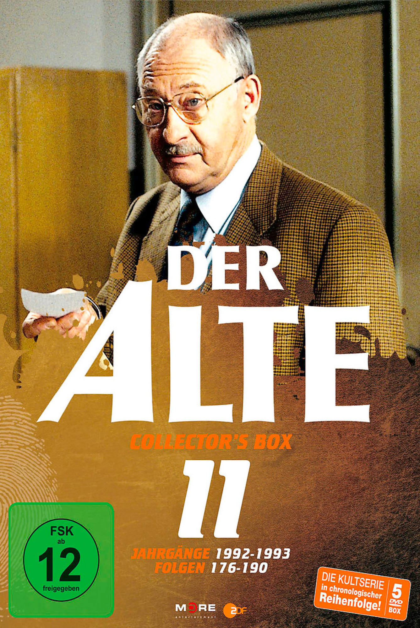 DVD-Hülle von Der Alte, mit einem Mann mit Brille. Text enthält 'Collector's Box II'.