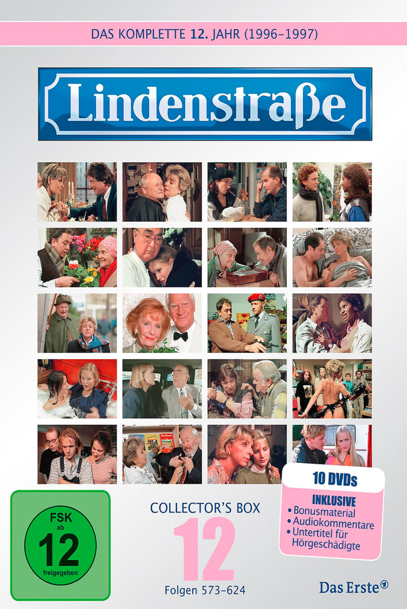DVD-Box-Set von 'Lindenstraße' mit verschiedenen Schauspielern und Szenen.
